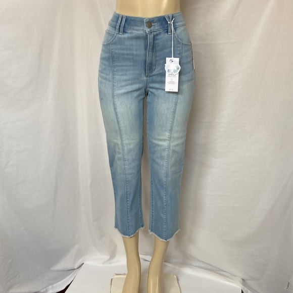 CITY BLUES Eco-Friendly Denim Women Tummy Control Size 6/28 Cropped Raw Hem NWT - Picture 3 of 8